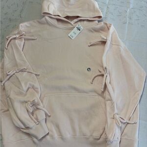 Hollister Light Pink Hoodie Sweatshirt with Bow Details
